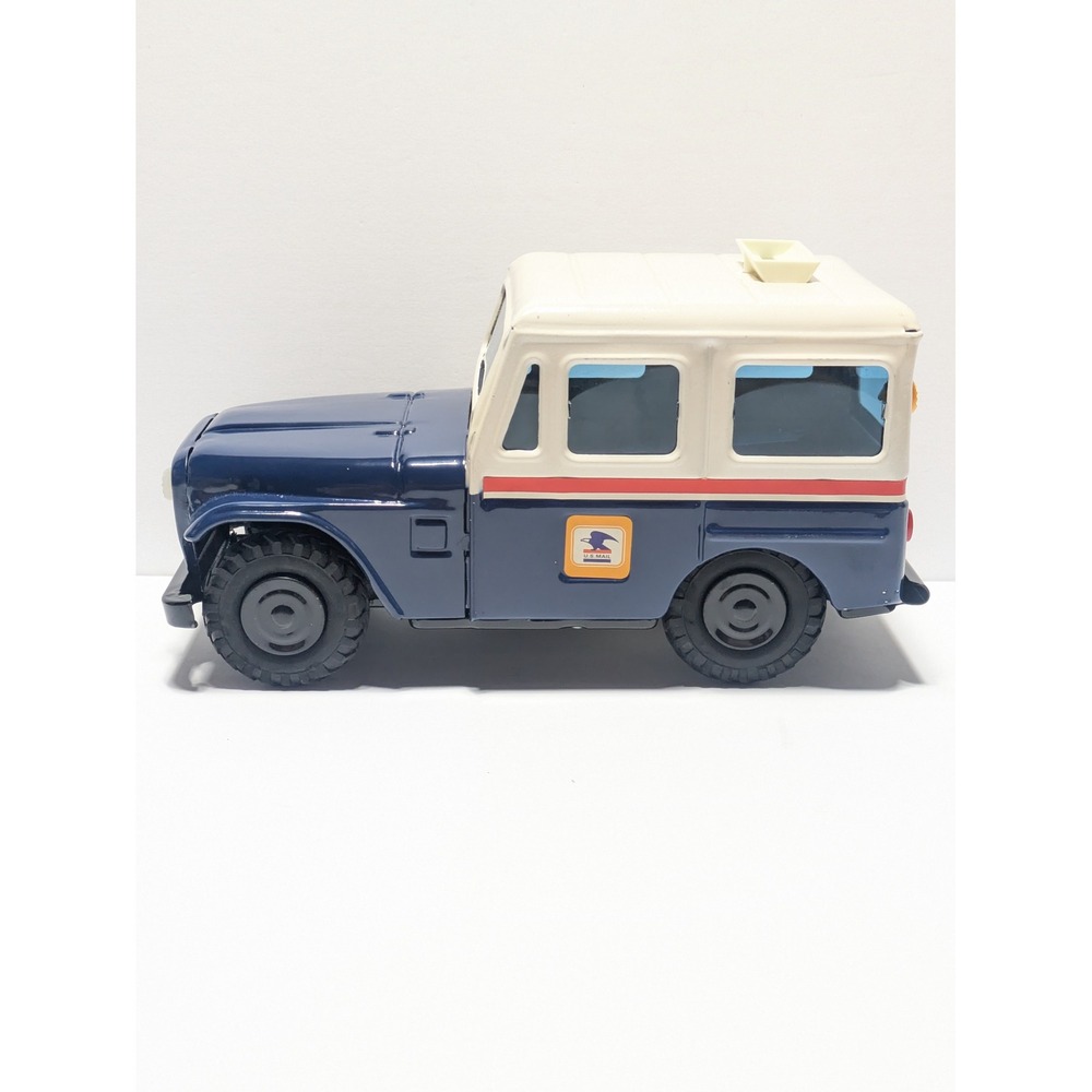 Vintage Official USPS Mail Jeep Bank Western Stamping Corp #1354 Tin Toy w/ Box